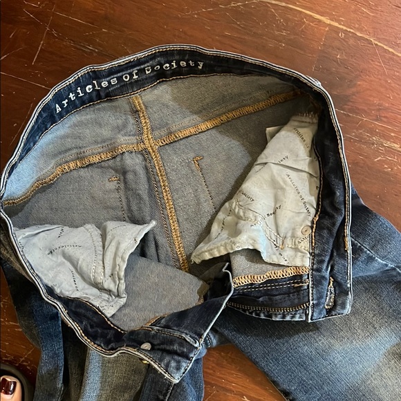 Articles Of Society Blue Skinny Jeans with Distressed Details - Picture 5 of 9